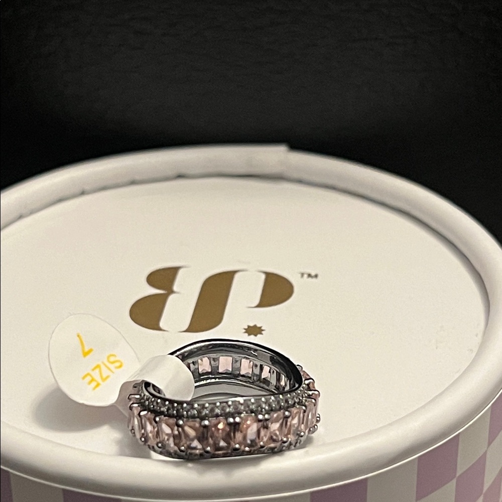 Bomb Party Silver and Pink Wave Ring In Silver